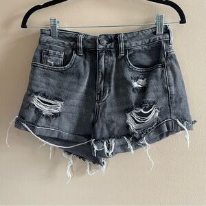 PacSun Gray Jean Shorts Distressed High-Waisted